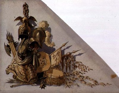 Neoklassieke Trofeeën van Wapens: Europa, c.1825 door School Russian