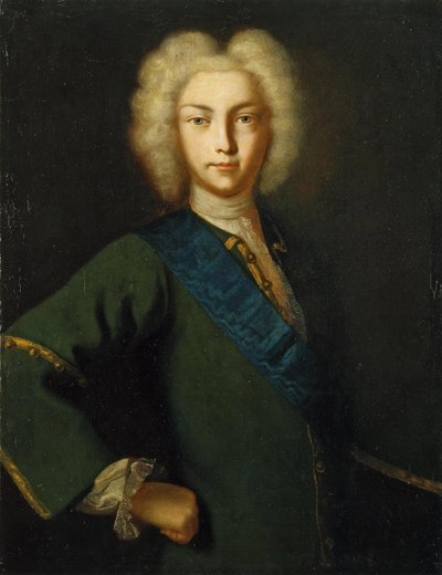 Peter II van Rusland - Portret van tsaar Peter II van Rusland door School Russian