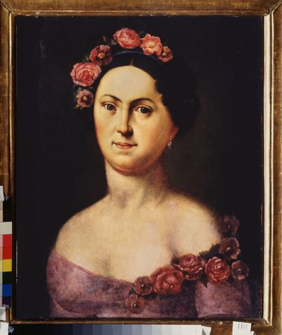 Portret van de ballerina Avdotia Istomina als Flora door School Russian