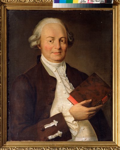 Portret van de dichter Vasili K. Trediakovsky. Schilderij van een Russische meester, olie op doek, eind 18e eeuw. Russisch Staatsarchief voor Literatuur en Kunst, Moskou. door School Russian