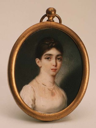 Portret van Darya Mikhailovna Opochinina (1788-1854) door School Russian