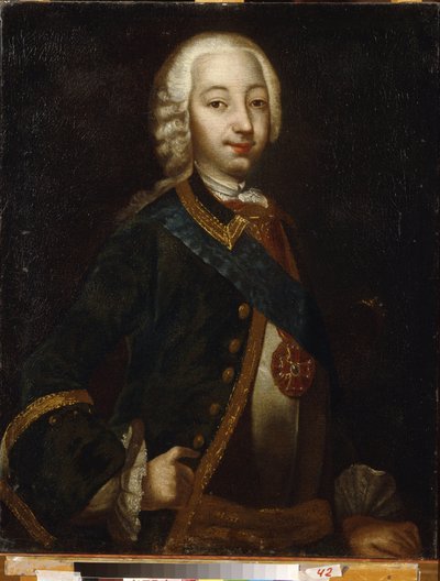 Portret van tsaar Peter III van Rusland door School Russian