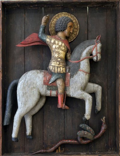 Russisch icoon: Sint Joris en de Draak door School Russian