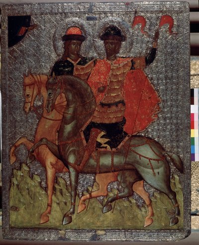 Heiligen Boris en Gleb te paard door School Russian
