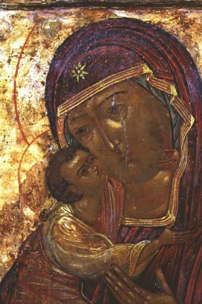 De Moeder Gods Theodorovskaya, icoon, laat 16e eeuw door School Russian