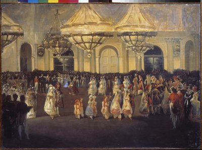 Een bal in het Winterpaleis (Sint-Petersburg) onder Nicolaas I door School Russian