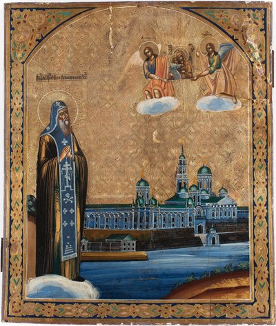 Sint Nilus van Stolbensk (overleden in 1554) - Sint Nilus van het Seligermeer - Russische icoon door School Russian