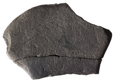 Gijzelsteen, van het vroegmiddeleeuwse eilandklooster, Inchmarnock, Bute, Schotland, c.8e-9e eeuw na Chr. door Scottish School
