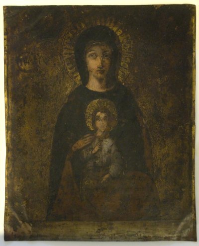 Kruisiging (Madonna op Verso) door School Spanish
