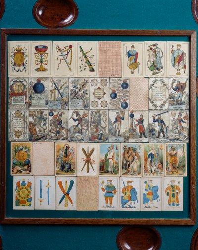 Kaarten spelen, detail van Catalaanse kaarttafel, Spanje door School Spanish