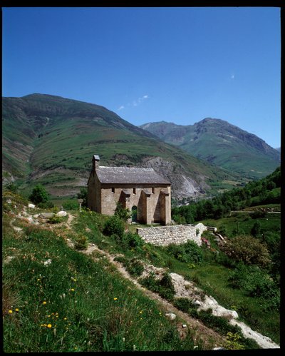 Uitzicht op de kapel van st Pelegrin, Arties (fotografie) door School Spanish
