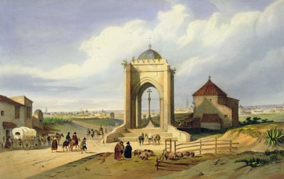 Uitzicht op de stad Sevilla vanaf de Cruz del Campo door School Spanish