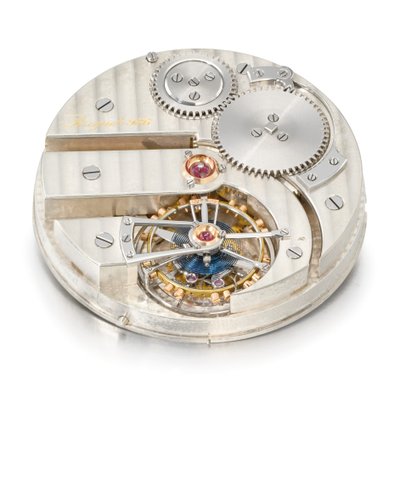 Openface sleutelvrije één minuut tourbillon horloge, Breguet nr. 986 door Swiss School