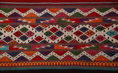 Detail van Tai Lu-stof door School Thai