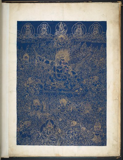 Een van 12 tekeningen die Tibetaanse godheden afbeelden door een Tibetaanse kunstenaar, waarschijnlijk in Lhasa, ca. 1800 door School Tibetan