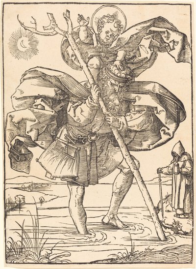 Sint Christoffel door School of Albrecht Dürer