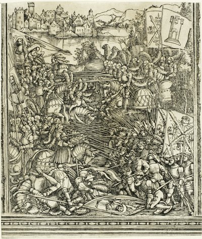 De oorlog met Venetië, uit De Triomfboog van Maximiliaan I door School of Albrecht Dürer
