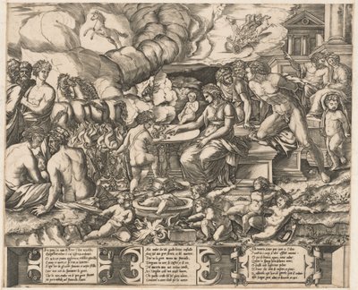 Allegorie van de Liefde door School of Marcantonio Raimondi, after Baccio Bandinelli