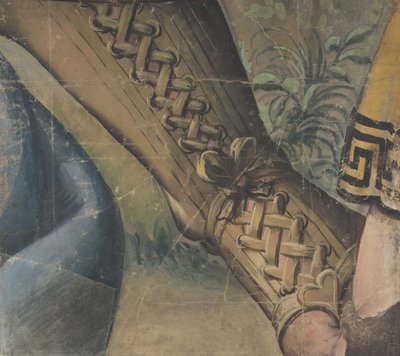 Fragment van een Tapijt Carton: Voet in een Buskin, Draperie, en een Plant, 1500-1550 door School of Raphael.
