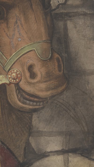 Paardenhoofd, 1500-1550 door School of Raphael.