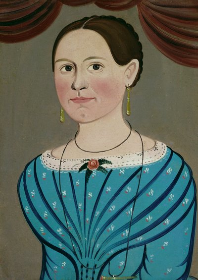 Vrouw in een Blauwe Jurk, ca. 1840 door School of William Matthew Prior
