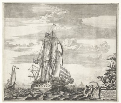Vlaggenschip Goto Predestinatsia De Voorzienigheid van God gebouwd door Peter de Grote in Voronezh, 1700 door Schoonebeek
