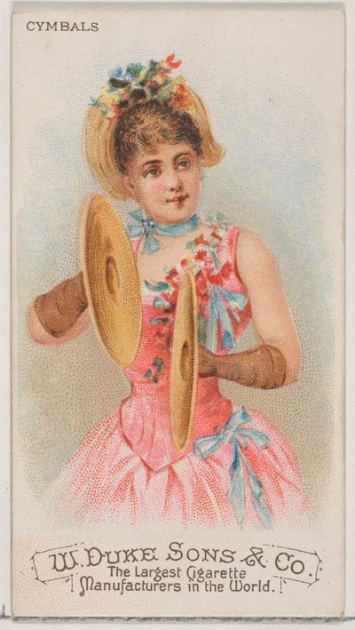 Cimbalen, uit de serie Muziekinstrumenten N82 voor Duke sigaretten, 1888 door Schumacher and Ettlinger