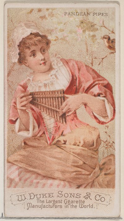 Panfluit, uit de serie Muziekinstrumenten N82 voor Duke sigaretten, 1888 door Schumacher and Ettlinger