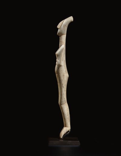 Cycladische liggende vrouwelijke figuur, naamstuk van de Schuster Meester, Vroeg Cycladisch II, c.2400 v.Chr. door Schuster Master