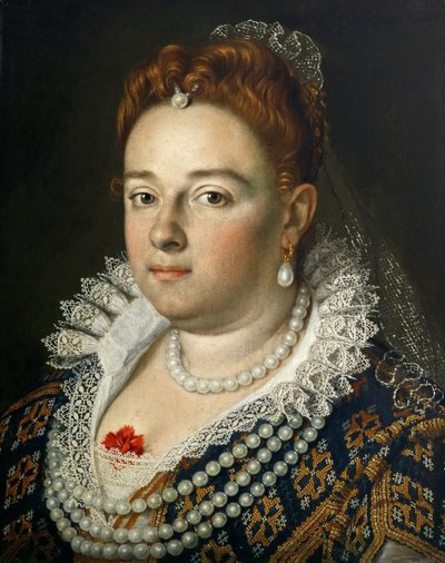 Portret van Bianca Cappello 1548-1587, groothertogin van Toscane, 1585-1586 door Scipione Pulzone