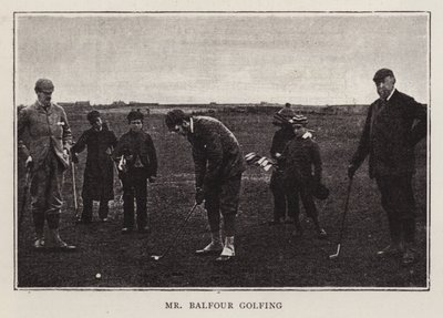 Britse conservatieve politicus Arthur Balfour speelt golf door Scottish Photographer