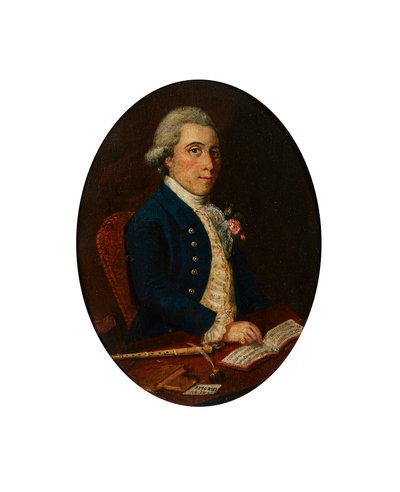 Alex Rose van Nairn, met zijn fluit en muziekboek door Scottish School