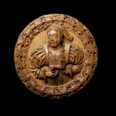 Rondel, vermoedelijk Margaret Tudor, van het plafond van de Konings Aanwezigheidskamer in Stirling Castle, 1540 door Scottish School