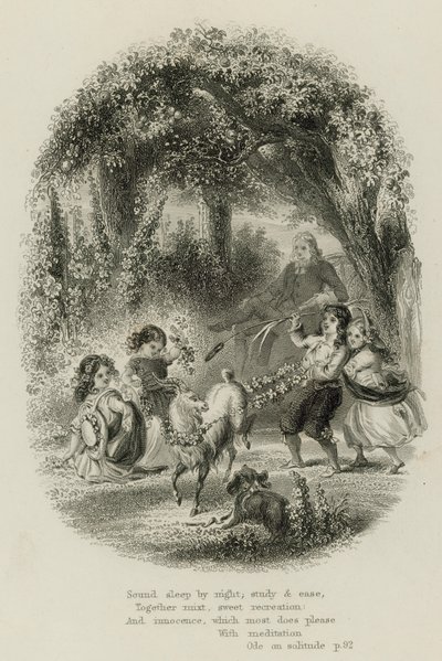 Scène uit Ode on Solitude, door Alexander Pope door Scottish School