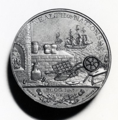 Schotse Penny ter herdenking van Adam Smith (achterzijde), 1797 (koper) door Scottish School