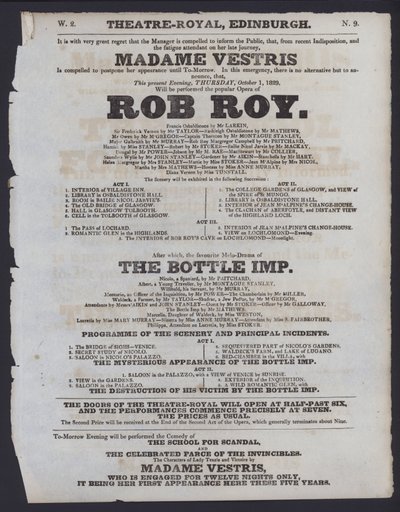 Theaterprogramma voor het Theatre Royal, Edinburgh door Scottish School