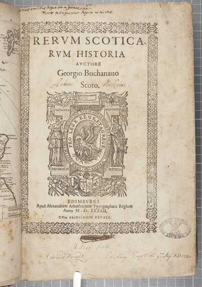 Titelpagina van Rerum Scoticarum Historia, door George Buchanan door Scottish School