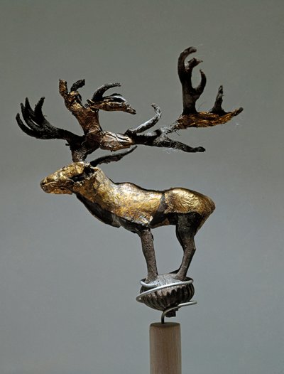 Scythische kunst: ornament met een hert. Uit Altai, 5e - 3e eeuw v.Chr. Sint-Petersburg, Hermitage Museum door Scythian