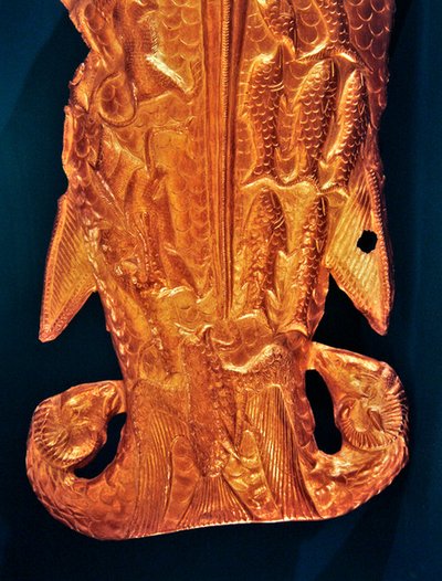Vissenstaart (electrum) (detail) door Scythian