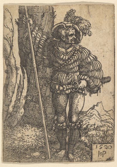 Een Lansquenet, 1520 door Sebald Beham
