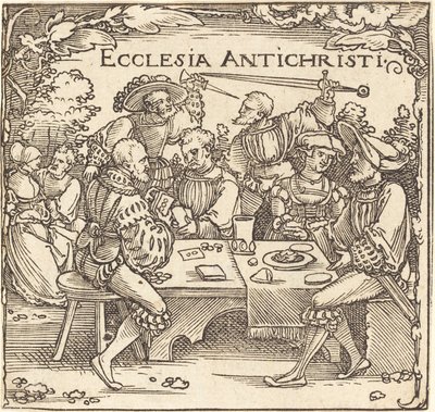 Ecclesia Antichristi door Sebald Beham