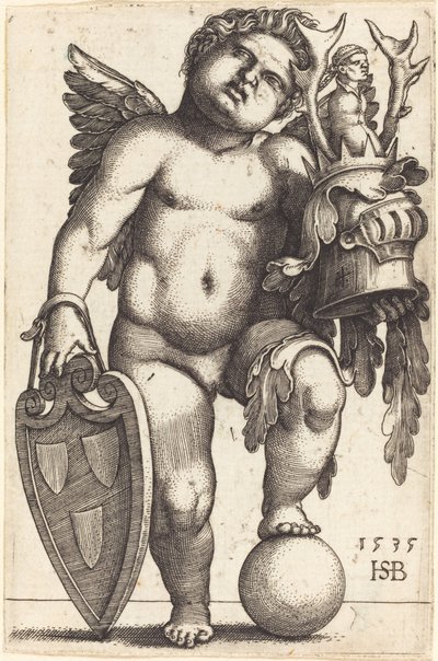Vrouwelijke Genius met een Wapen door Sebald Beham