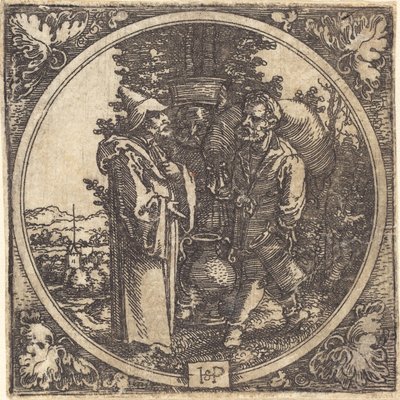 Heer en Twee Dienaren, of Solon en Twee Boeren door Sebald Beham