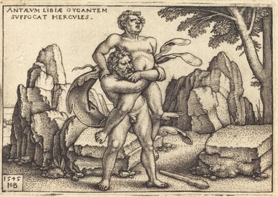 Hercules doodt Anthaeus door Sebald Beham