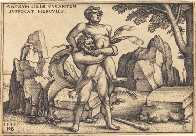 Hercules doodt Anthaeus door Sebald Beham