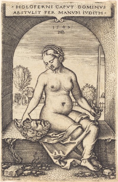 Judith Zittend in een Venster door Sebald Beham