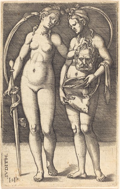Judith en Haar Dienstmaagd Staand door Sebald Beham