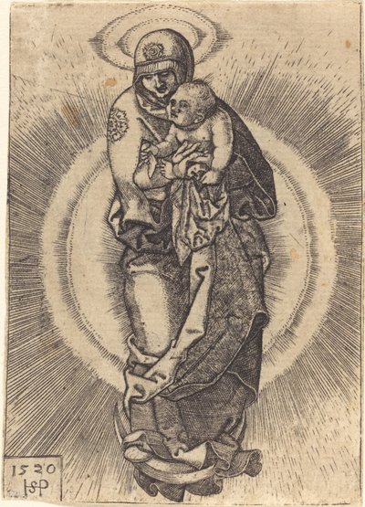 Madonna op de Halve Maan door Sebald Beham
