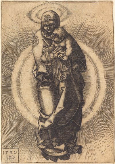 Madonna op de halve maan door Sebald Beham