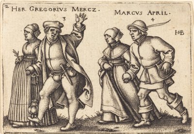 Maart en April door Sebald Beham